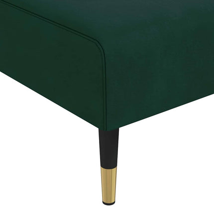 chaiselong velour mørkegrøn