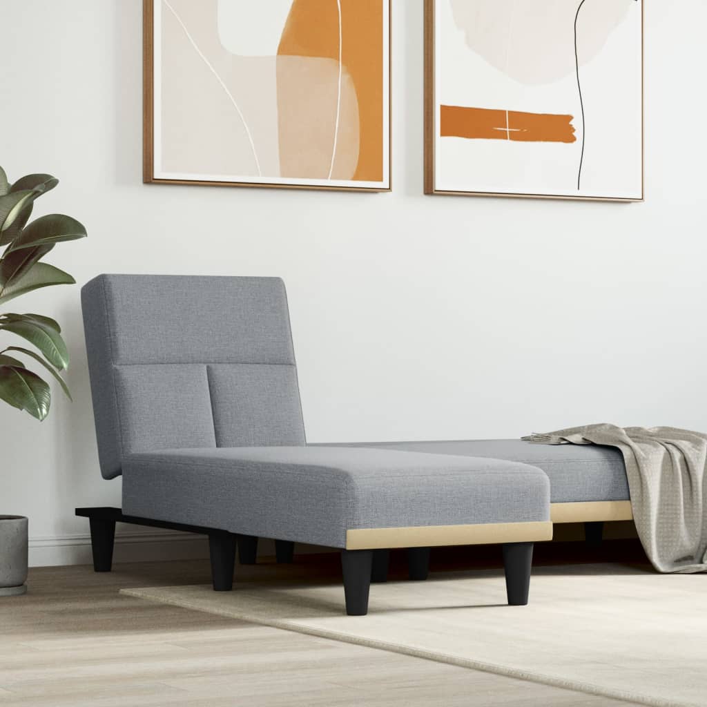 chaiselong stof lysegrå billede