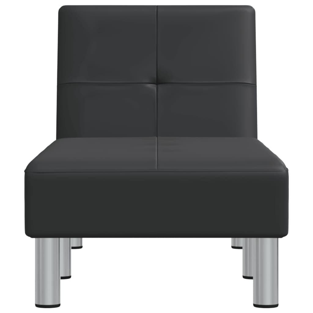 chaiselong kunstlæder sort