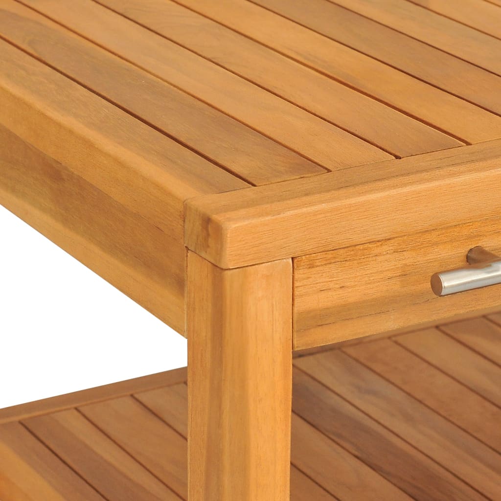 badeværelsesmøbel med 2 hylder 74x45x75 cm massivt træ