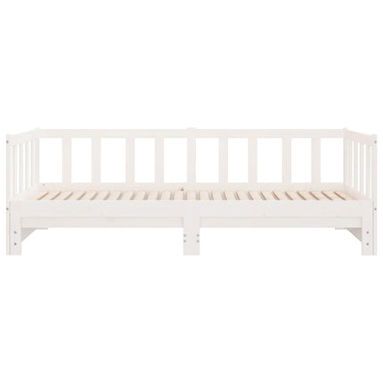 daybed med udtræk 2x(90x200) cm massivt fyrretræ hvid