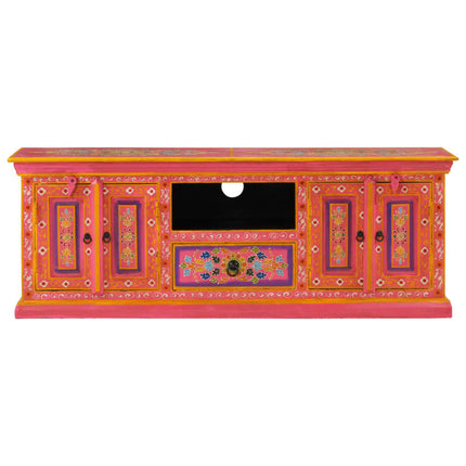 tv-bord 110x30x40 cm massivt mangotræ lyserød