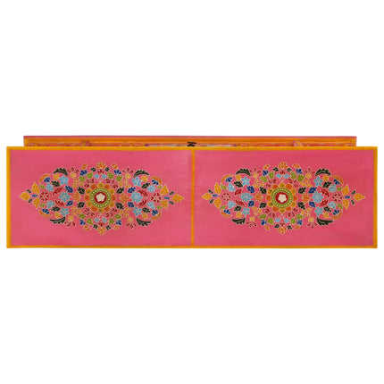 tv-bord 110x30x40 cm massivt mangotræ lyserød