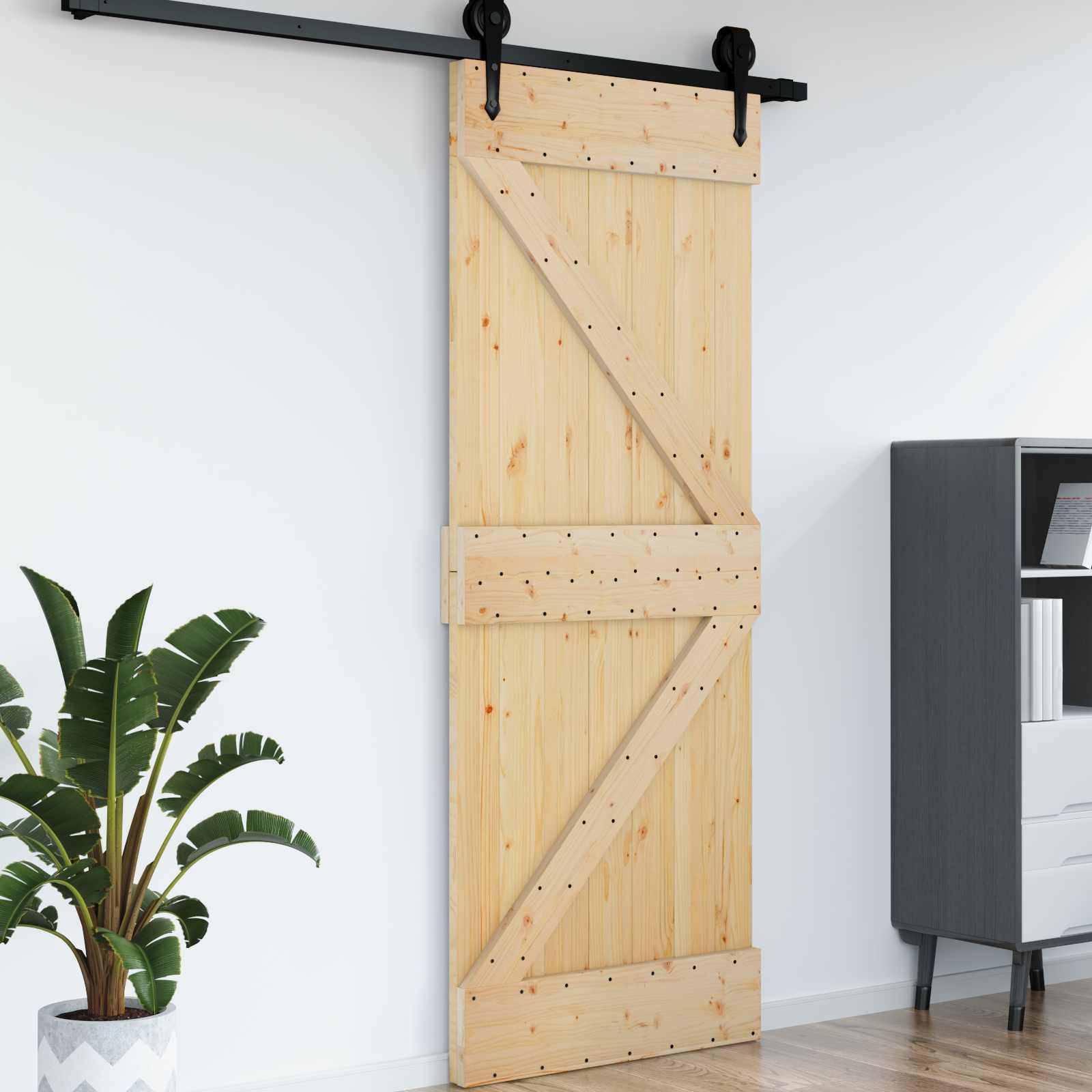 Dør NARVIK Naturfarvet 85 x 210 cm Massivt Fyrretræ