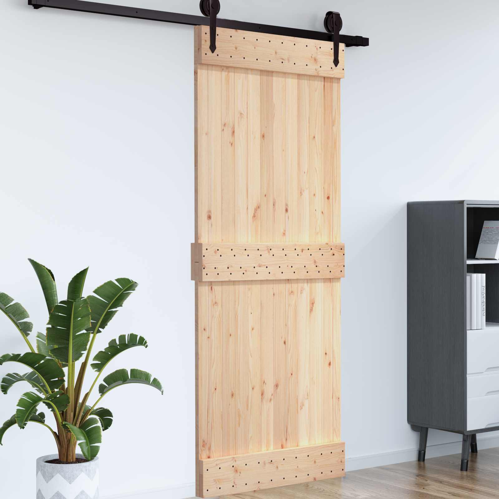 Dør NARVIK Naturfarvet 100 x 210 cm Massivt Fyrretræ