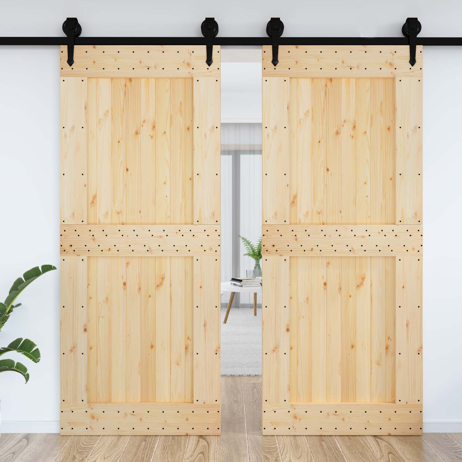 Dør NARVIK Naturfarvet 95 x 210 cm Massivt Fyrretræ