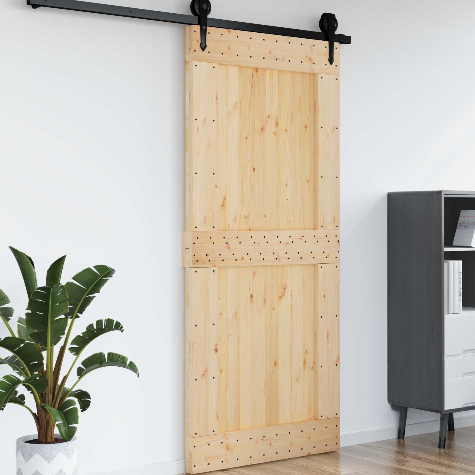 Dør NARVIK Naturfarvet 100 x 210 cm Massivt Fyrretræ