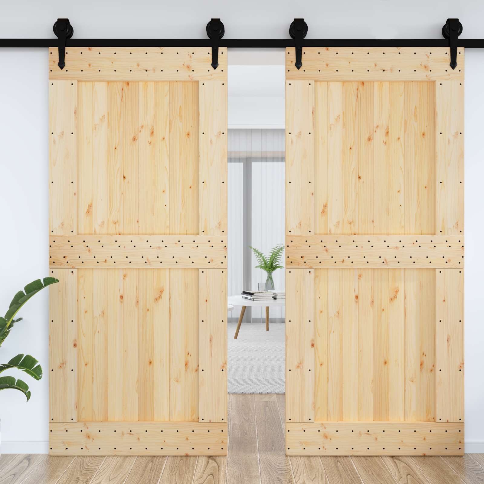 Dør NARVIK Naturfarvet 100 x 210 cm Massivt Fyrretræ