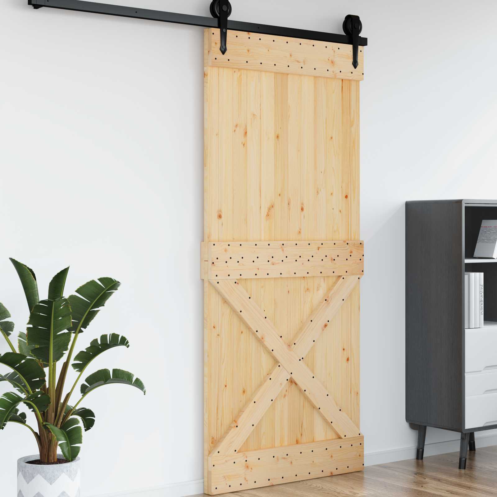 Dør NARVIK Naturfarvet 100 x 210 cm Massivt Fyrretræ