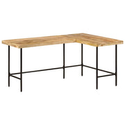 skrivebord 165x110x77 cm massivt mangotræ og jern