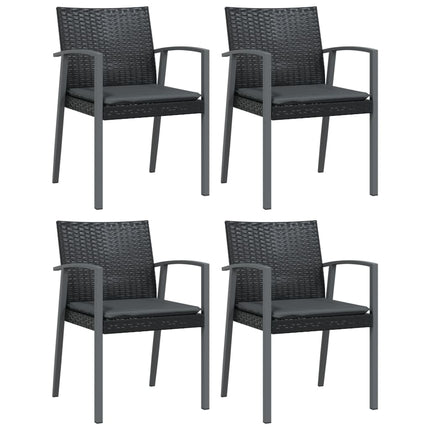 spisebordssæt til haven 5 dele med hynder polyrattan og stål