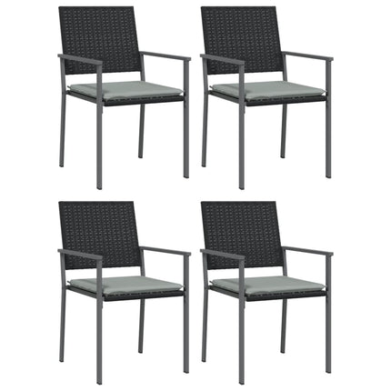 spisebordssæt til haven 5 dele med hynder polyrattan og stål