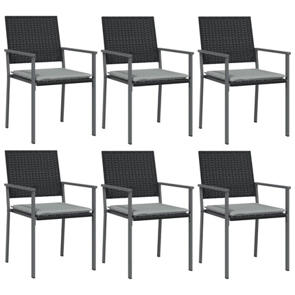spisebordssæt til haven 7 dele med hynder polyrattan og stål
