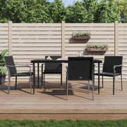 havestole med hynder 4 stk. 56x59x84 cm polyrattan sort
