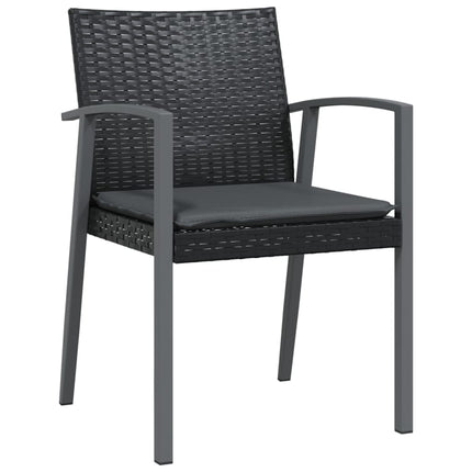 havestole med hynder 6 stk. 56,5x57x83 cm polyrattan sort