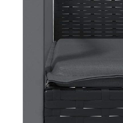 havestole med hynder 6 stk. 56,5x57x83 cm polyrattan sort