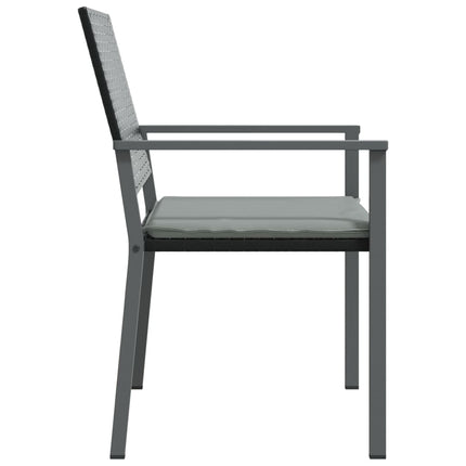 havestole med hynder 4 stk. 54x62,5x89 cm polyrattan sort