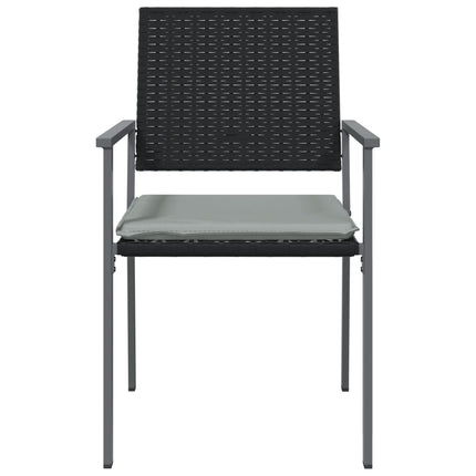 havestole med hynder 6 stk. 54x62,5x89 cm polyrattan sort