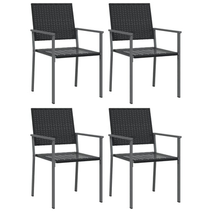 havestole 4 stk. 54x62,5x89 cm polyrattan sort