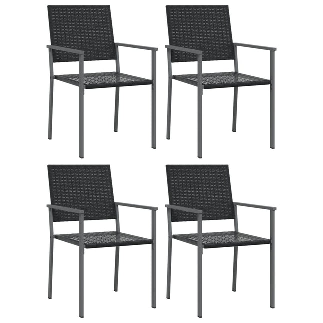 havestole 4 stk. 54x62,5x89 cm polyrattan sort