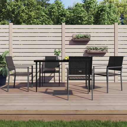 havestole 4 stk. 54x62,5x89 cm polyrattan sort