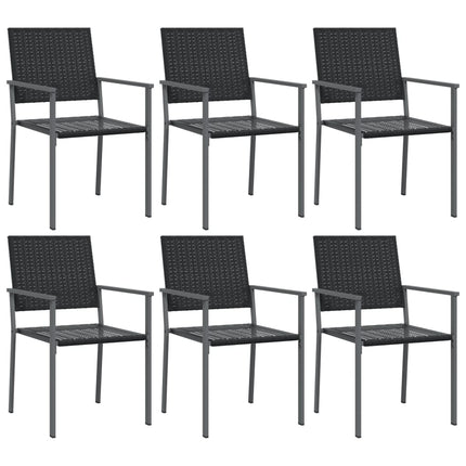 havestole 6 stk. 54x62,5x89 cm polyrattan sort