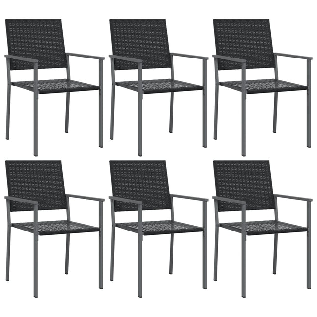 havestole 6 stk. 54x62,5x89 cm polyrattan sort