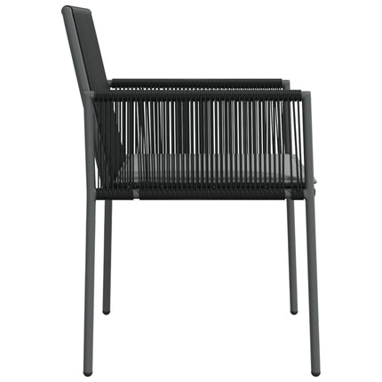 havestole med hynder 4 stk. 54x60,5x83,5 cm polyrattan sort