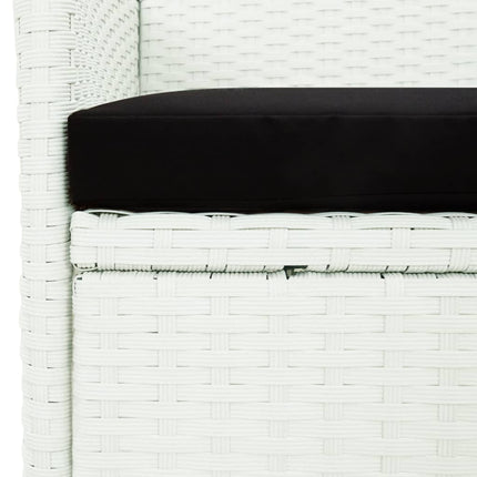 spisebordssæt til haven 5 dele med hynder polyrattan hvid