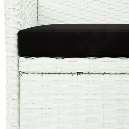 spisebordssæt til haven 9 dele med hynder polyrattan hvid
