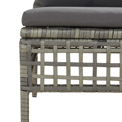 loungesæt til haven 7 dele med hynder polyrattan grå