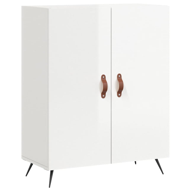 skænk 69,5x34x90 cm konstrueret træ hvid højglans