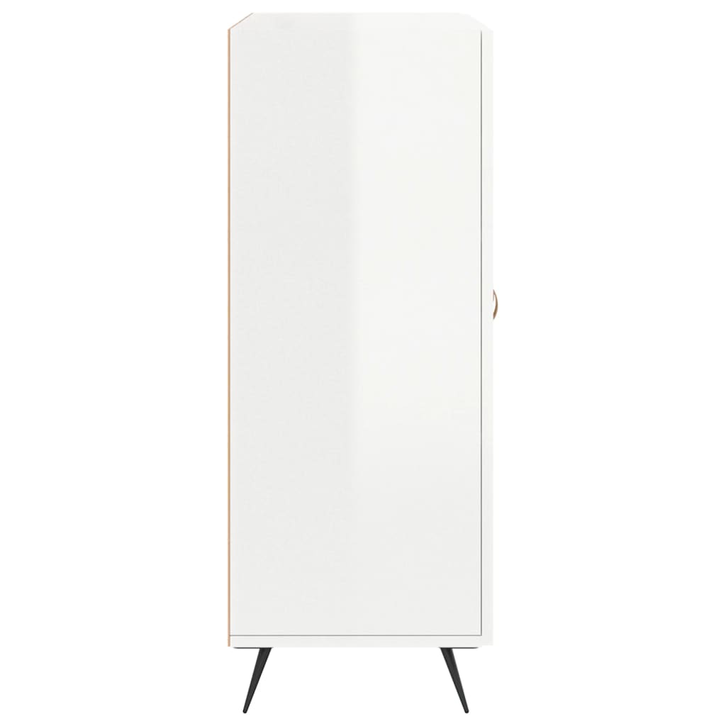 skænk 69,5x34x90 cm konstrueret træ hvid højglans