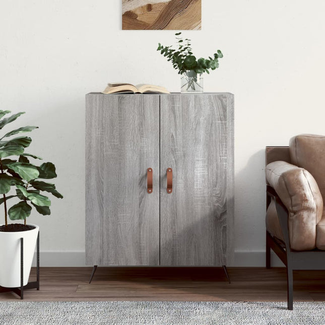 skænk 69,5x34x90 cm konstrueret træ grå sonoma-eg