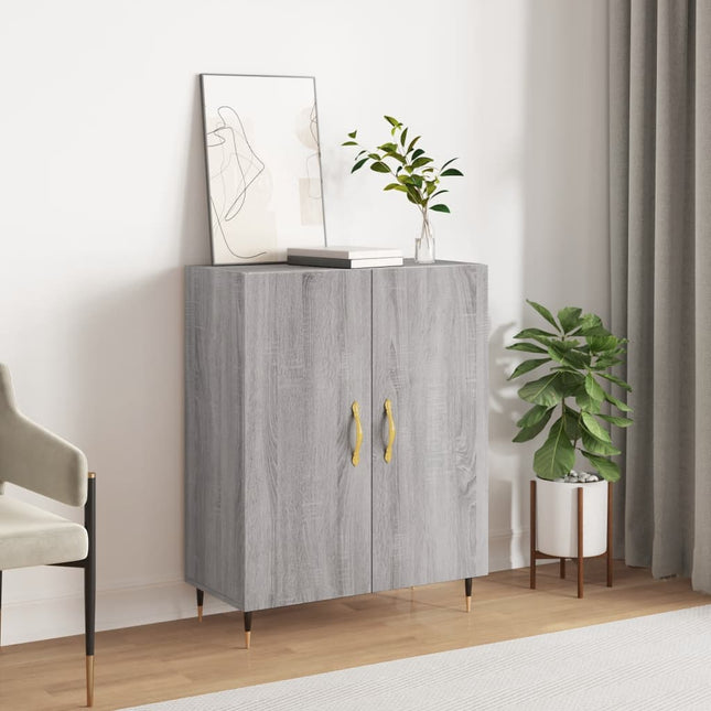 skænk 69,5x34x90 cm konstrueret træ grå sonoma-eg