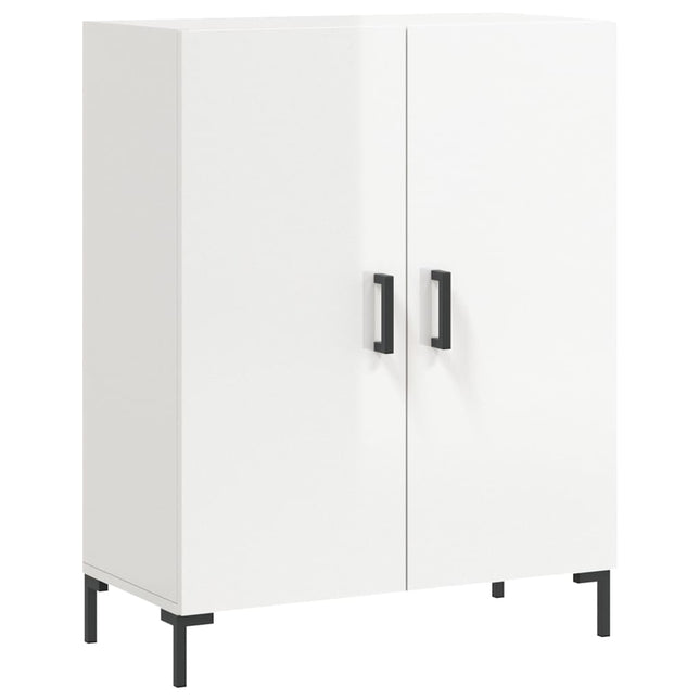 skænk 69,5x34x90 cm konstrueret træ hvid højglans