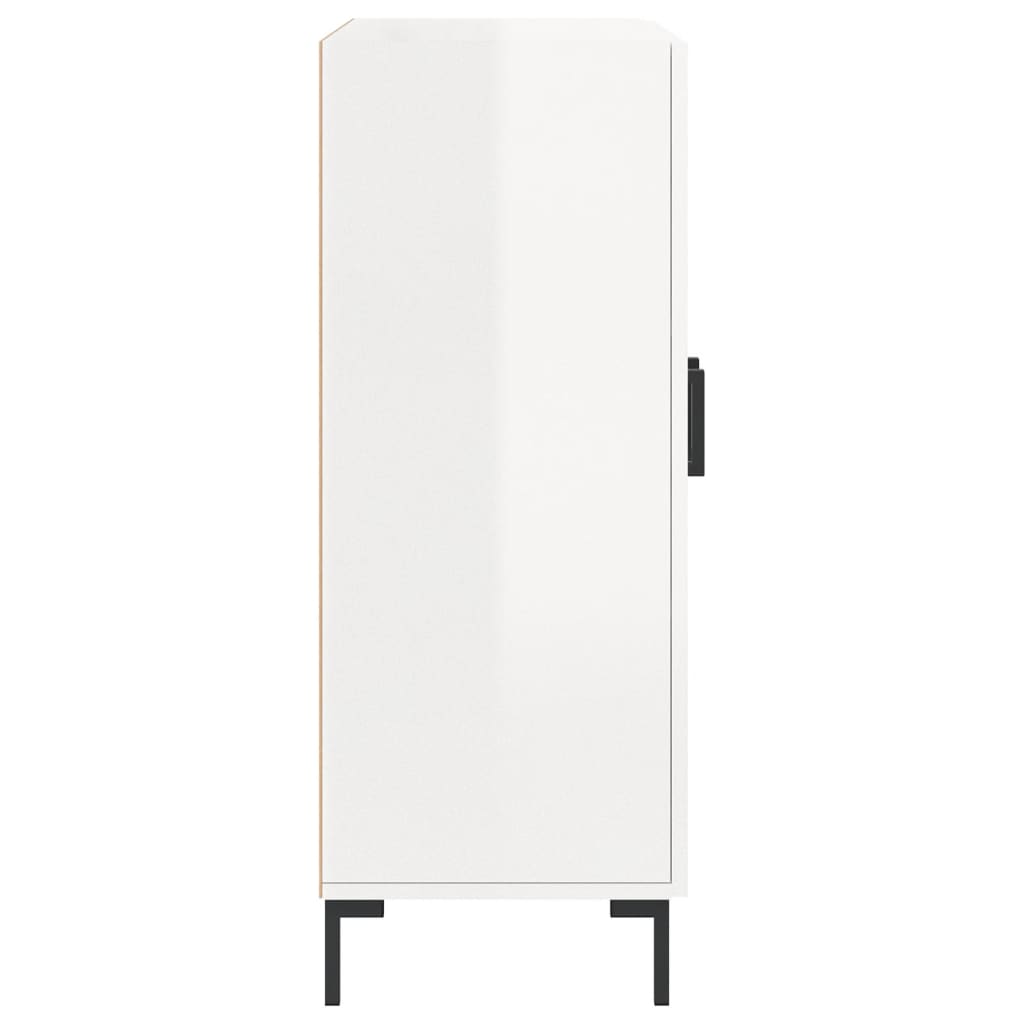 skænk 69,5x34x90 cm konstrueret træ hvid højglans