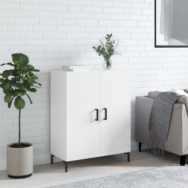 skænk 69,5x34x90 cm konstrueret træ hvid højglans
