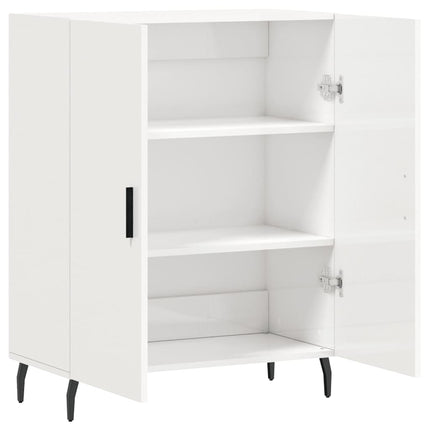 skænk 69,5x34x90 cm konstrueret træ hvid højglans