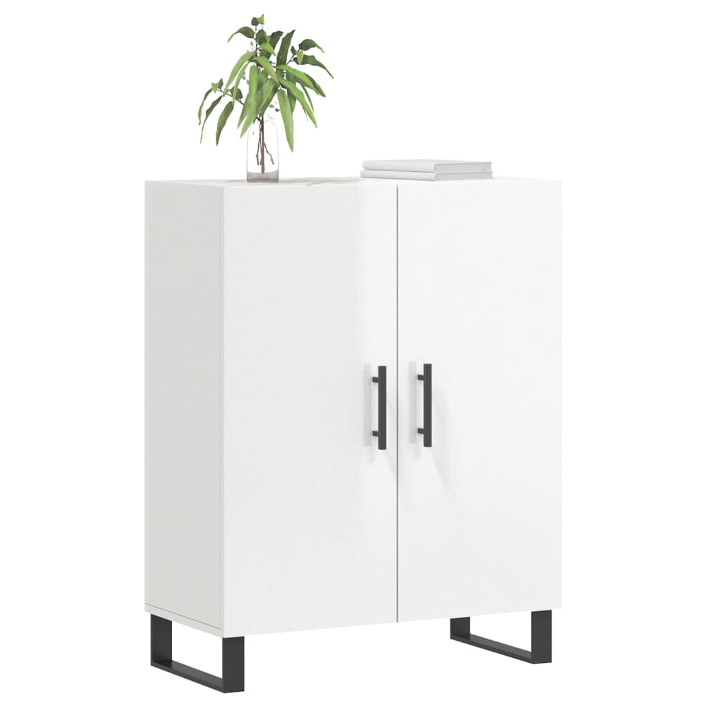 skænk 69,5x34x90 cm konstrueret træ hvid højglans