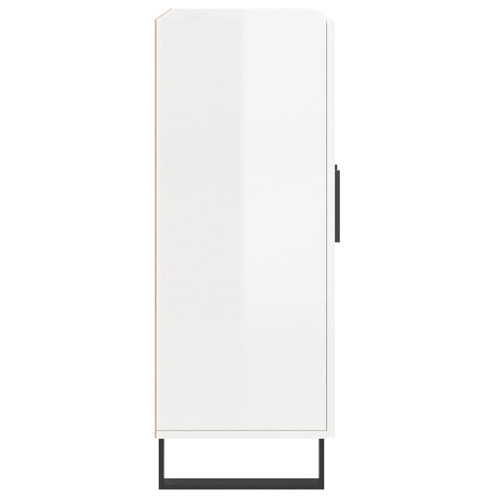 skænk 69,5x34x90 cm konstrueret træ hvid højglans