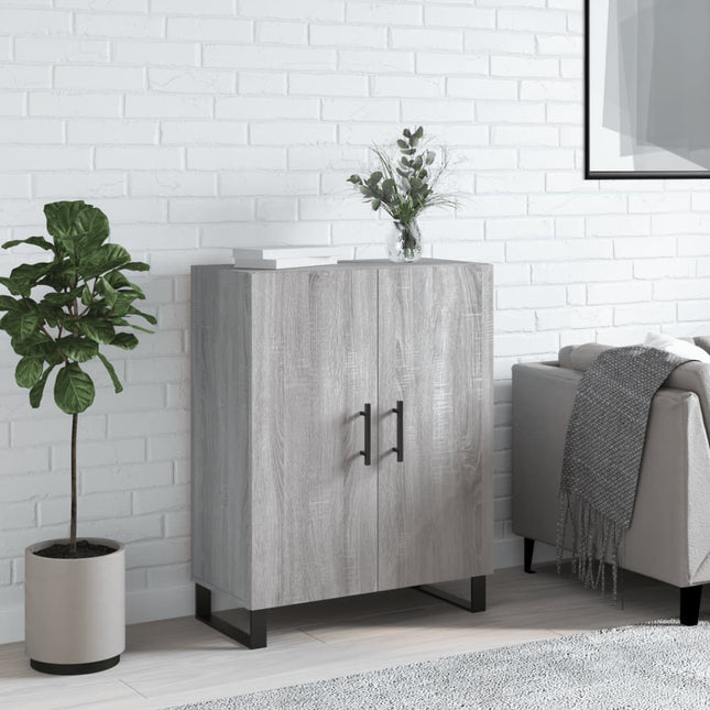 skænk 69,5x34x90 cm konstrueret træ grå sonoma-eg