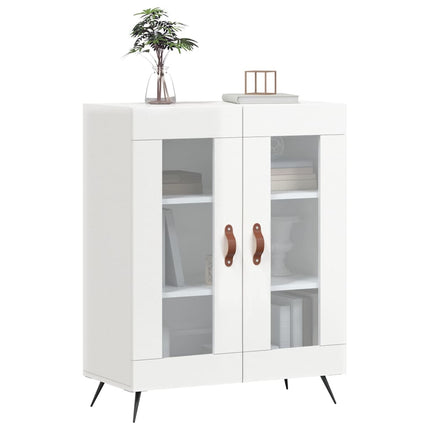 skænk 69,5x34x90 cm konstrueret træ hvid højglans