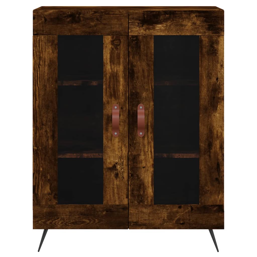 skænk 69,5x34x90 cm konstrueret træ røget egetræsfarve