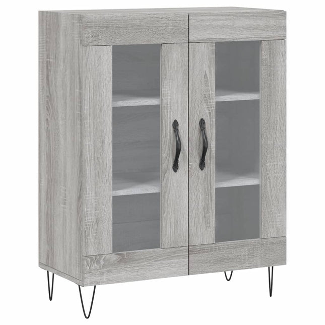 skænk 69,5x34x90 cm konstrueret træ grå sonoma-eg