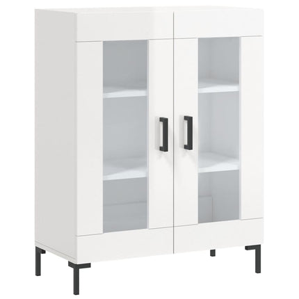 skænk 69,5x34x90 cm konstrueret træ hvid højglans