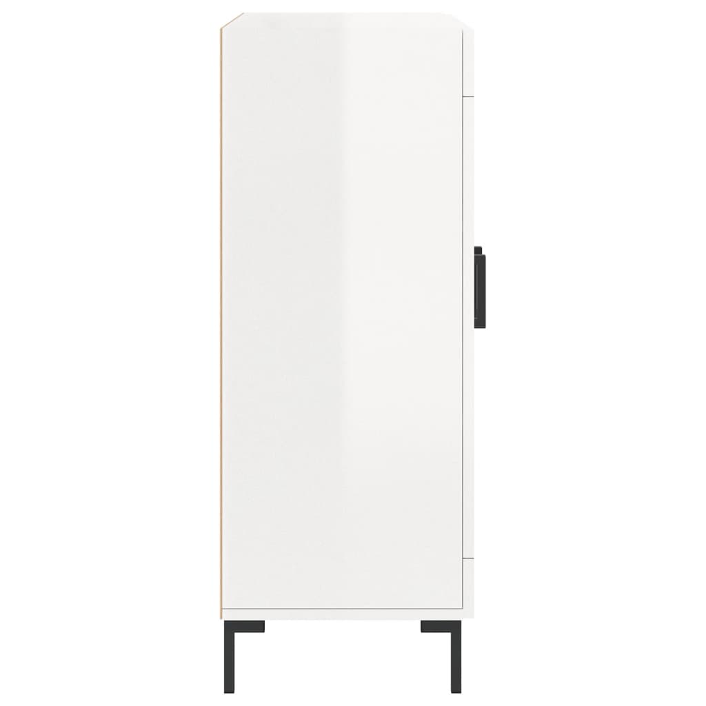 skænk 69,5x34x90 cm konstrueret træ hvid højglans