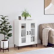 skænk 69,5x34x90 cm konstrueret træ hvid højglans