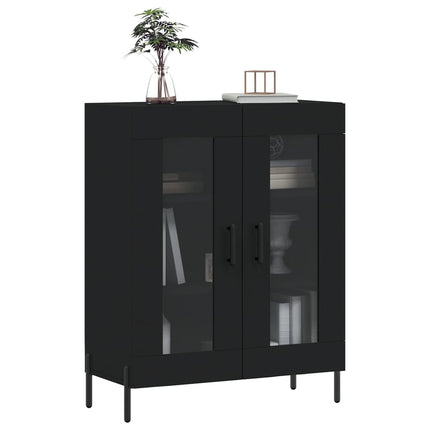 skænk 69,5x34x90 cm konstrueret træ sort