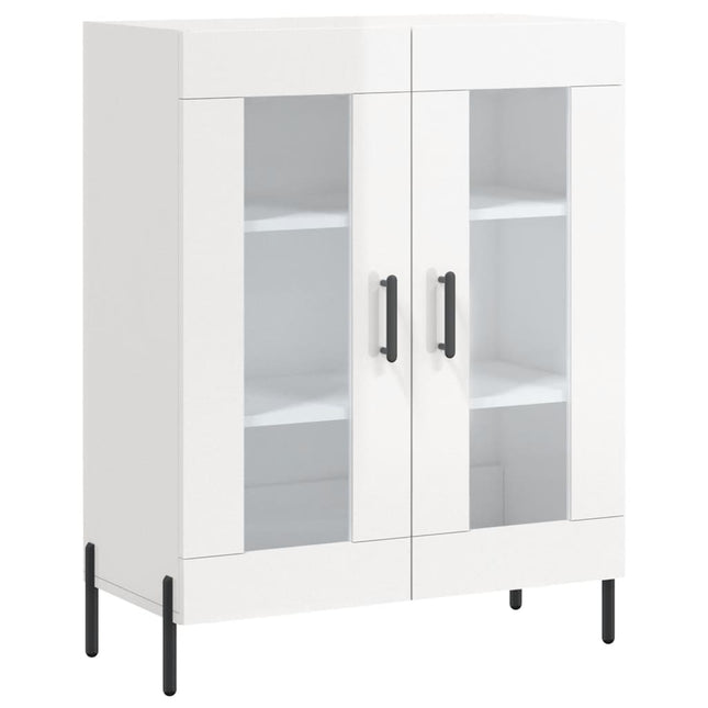 skænk 69,5x34x90 cm konstrueret træ hvid højglans